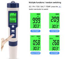 5 в 1 Ph/TDS/EC/соленость/температура