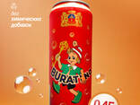 Alyuminiy tarkibidagi "BURATINO" alkogolsiz yuqori gazlangan ichimlik. 0,45 l idish. - fotosurat 1