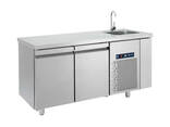 Lavabo bilan muzlatgichli stol - 2 eshikli kontseptsiya 700 Gastronorm - fotosurat 1