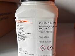 Калий гидроксид 85% в гранулах или хлопьях AGR, 1 кг / Potassium hydroxide 85% granules or