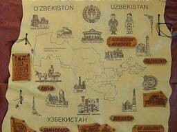 Карта Узбекистана из кожи .
