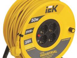 Катушка УК50 с т/з 4 места 2Р PЕ/50м 3х1,5 мм2 "Industrial" WKP15-16-04-50 ИЭК