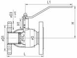 Кран шаровый DN40 PN40 Temper стальной фланцевый под задвижку - фото 2