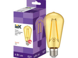 Лампа LED ST64 золото 6Вт 230В 2700К E27 серия 360° IEK
