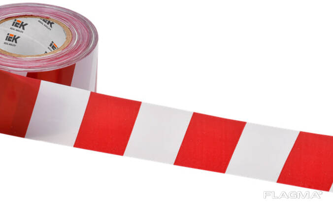 Лента сигнальная оградительная ЛО-200 (75мм-35мкм) красно-белая 200м IEK