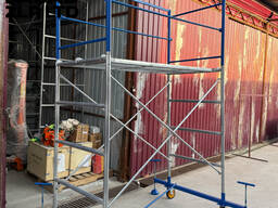 Леса строительные, с ограждением и колесами, из нержавеющей стали