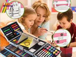 Набор для Рисования с Мольбертом в Металлическом чемоданчике Delux Art Set 238