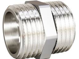 Ниппель латунный никель DN15 1/2LD