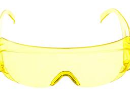 Очки защитные открытого типа, желтые, ударопрочный поликарбонат