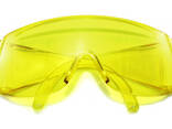 Очки защитные открытого типа, желтые, ударопрочный поликарбонат - fotosurat 2