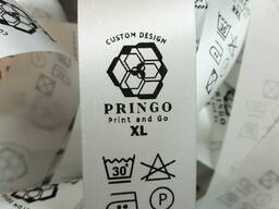 Lentalar, atlas, neylon, kartondan tayyorlangan teglar ustiga bosib chiqarish