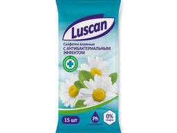 Nam salfetkalar Luscan antibakterial 15 dona