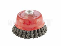 Щетка для УШМ, 125 мм, М14, "чашка", витая проволока 0,3 мм