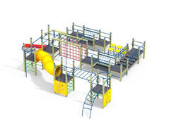 Спортивно-игровой комплекс 27 5 платформ, 4 мостика, 2 горки, 2 шеста змейка, спираль нак