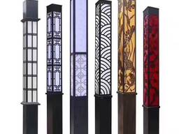 Торшеры, столбы, фонари, светильники с узорами, изготовленные лазерной нарезкой